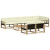 vidaXL Set di divani da esterno 9 pz Bianco e Crema
