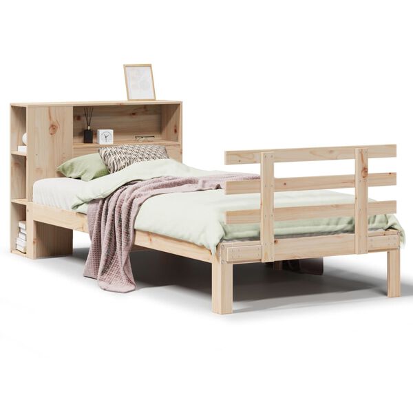 vidaXL Letto Libreria senza Materasso 90x200 cm Legno Massello Pino