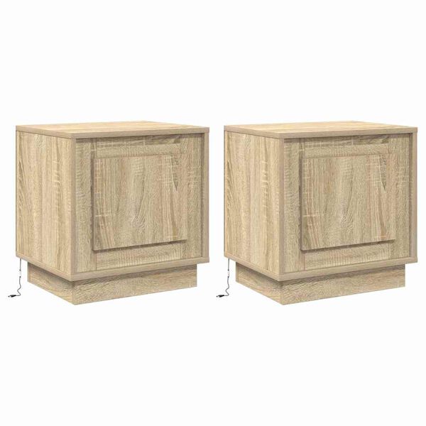 vidaXL Armadio da Notte 2 pcs Rovere Sonoma 44 x 34,5 x 45 cm