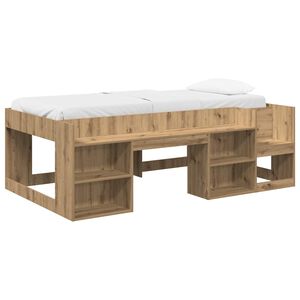vidaXL Telaio del letto con storage Rovere Artigianale 80 x 200 cm