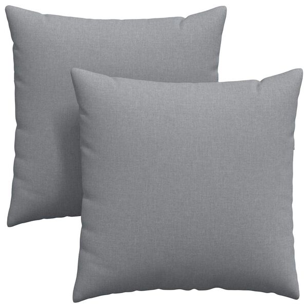 vidaXL Cuscini da Divano 2 pcs Grigio chiaro 80 x 80 cm Tessuto