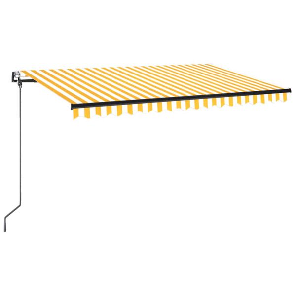 vidaXL Tenda da Sole Retrattile Automatica 400x350 cm Gialla e Bianca