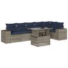 vidaXL Set Divani da Giardino 7 pz con Cuscini Grigio in Polyrattan