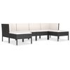 vidaXL Set Divani da Giardino 6 pz con Cuscini in Polyrattan Nero