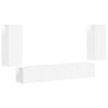 vidaXL Set mobile TV 4 pz Bianco Lucido Legno ingegnerizzato