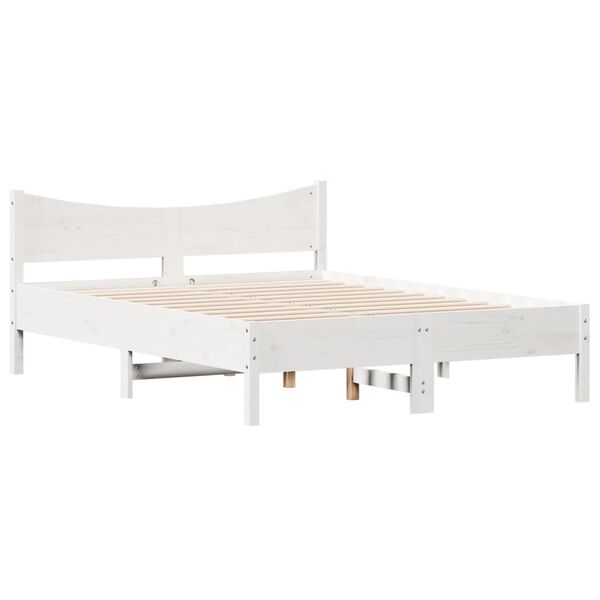vidaXL Letto senza Materasso Bianco 120x200 cm Legno Massello di Pino