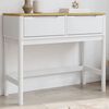 vidaXL Tavolo Consolle FLORO Bianco 89,5x36,5x73cm Legno Massello Pino