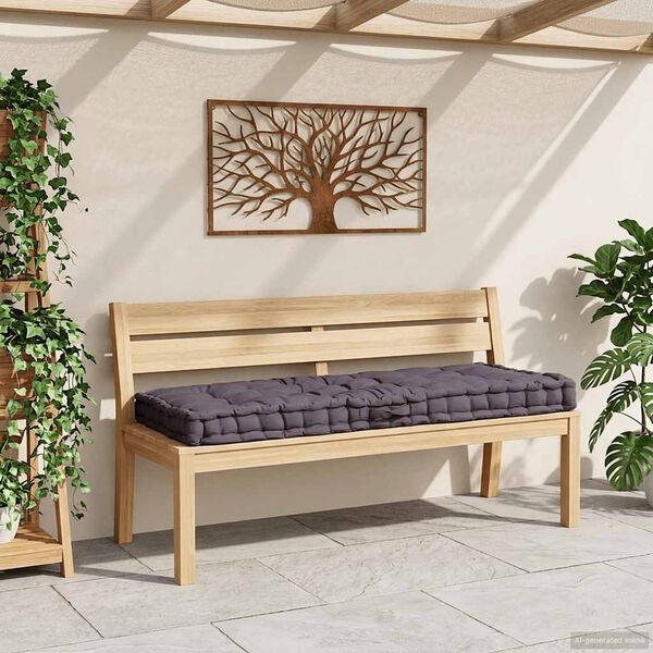 vidaXL Cuscino per Pallet e Pavimento in Cotone 120x80x10 cm Antracite