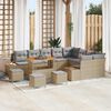 vidaXL Set Divano da Giardino con cuscino 13 pcs Beige Poly Rattan