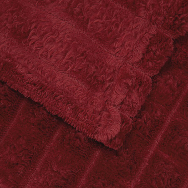 vidaXL Coperte da Pile 6 pcs Rosso Bordeaux 200 x 150 cm Panno