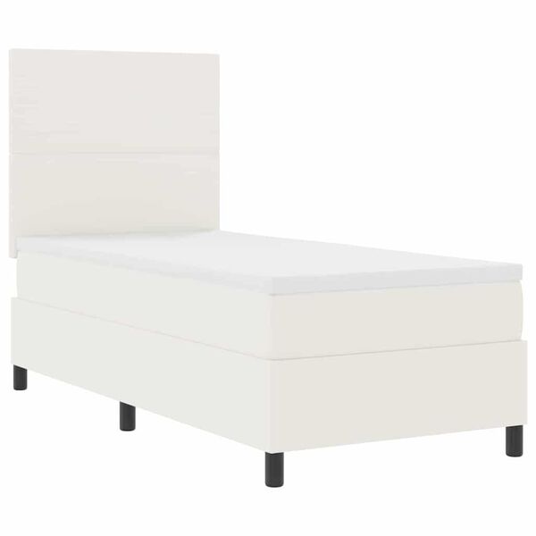 vidaXL Letto a Sorgente LED con testiera Crema e Bianco 90 x 190 cm
