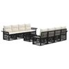 vidaXL Set Divano da Giardino 9 pz Nero polyrattan