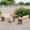 vidaXL Set Divano da Giardino con cuscino 9 pcs Beige e Crema