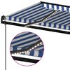 vidaXL Tenda Automatica con Sensore Vento e LED 400x350 cm Blu Bianca