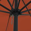 vidaXL Ombrello da giardino Rosso e Nero 395 x 395 x 245 cm