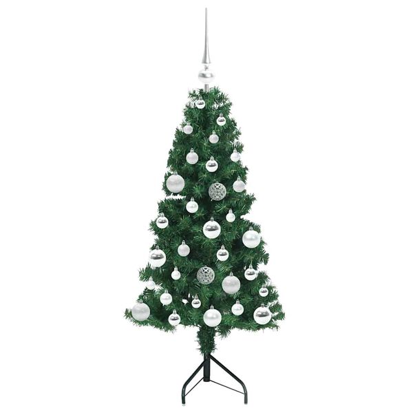 vidaXL Albero di Natale Artificiale Angolare con 150 LED Verde 120 cm