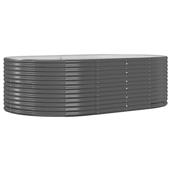 vidaXL Letto Rialzato da Giardino Antracite 212x140x68 cm Acciaio Zincato
