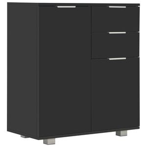 vidaXL Credenza con Finitura Lucida Nera 71x35x80 cm in Truciolato