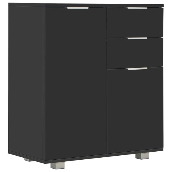 vidaXL Credenza con Finitura Lucida Nera 71x35x80 cm in Truciolato