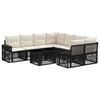 vidaXL Set Divano da Giardino 9 pz Nero e Bianco Crema polyrattan