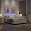 vidaXL Letto a molle con materasso con led Crema 140 x 200 cm Tessuto