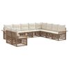 vidaXL Set Divano da Giardino 10 pcs Beige polyrattan