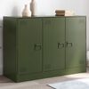 vidaXL Credenza Verde Oliva 99x39x73 cm in Acciaio