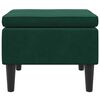 vidaXL Poggiapiedi con Gambe in Legno Verde Scuro in Velluto