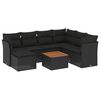 vidaXL Set Divani da Giardino con Cuscini 8 pz Nero in Polyrattan