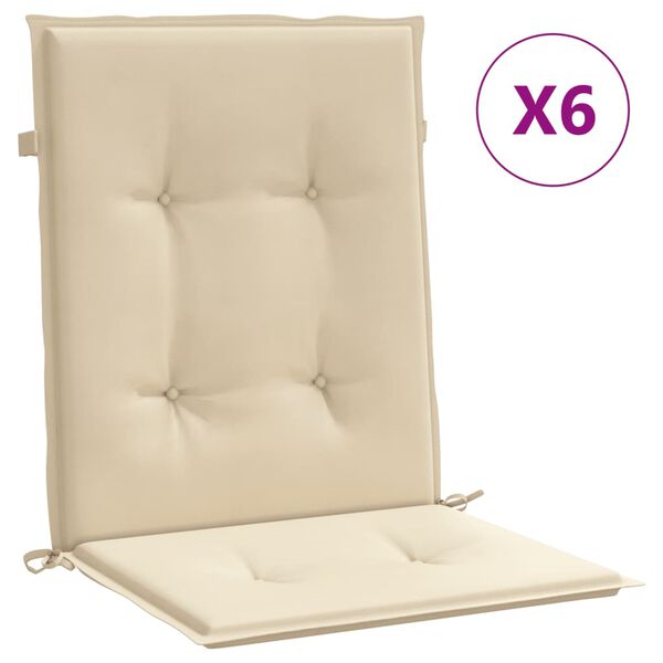vidaXL Cuscini per Sedia 6 pz Beige 100x50x3 cm in Tessuto Oxford