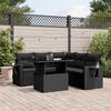 vidaXL Set Divano da Giardino 6 pz con Cuscini Nero in Polyrattan