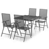 vidaXL Set da Pranzo da Giardino 5 pz in Acciaio Antracite