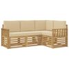 vidaXL Set di divani da esterno 4 pz Bianco e Beige Poliestere