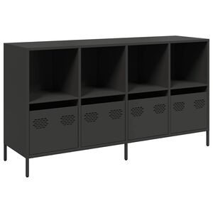 vidaXL Credenza Nera 135x39x73,5 cm in Acciaio Laminato a Freddo