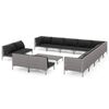 vidaXL Set Divani da Giardino 14pz con Cuscini Polyrattan Grigio Scuro