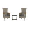 vidaXL Set da Pranzo da Giardino 3 pz con Cuscini in Polyrattan Grigio