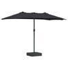 vidaXL Ombrello da giardino Nero 385 x 209 x 244 cm Tessuto
