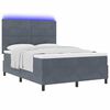 vidaXL Letto a Sorgente LED Grigio scuro 140 x 200 cm Velluto