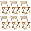 vidaXL Sedie da Giardino Pieghevoli 6pz Beige Legno Massello di Acacia