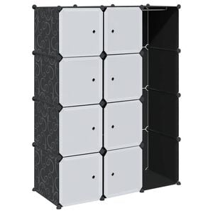 vidaXL Armadio Modulare con 9 Scomparti 109x36,5x143 cm Nero e Bianco