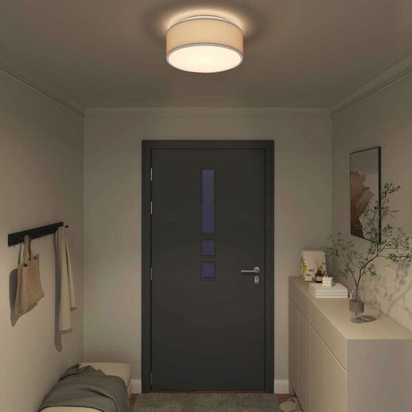 vidaXL Lampada da soffitto Grigio 38 x 38 x 13,5 cm Tessuto