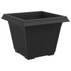 vidaXL Vaso quadrato per fiori 24 pcs Nero 43 x 43 x 33,5 cm Plastica