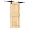 vidaXL Porta scorrevole Naturale e Nero 95 x 210 cm