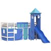 vidaXL Letto a Soppalco con Torre Bambini Blu 80x200cm Massello Pino