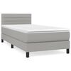 vidaXL Giroletto a Molle con Materasso Grigio Chiaro 80x200 cm Tessuto