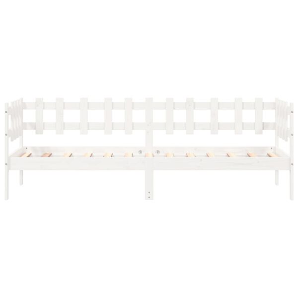 vidaXL Dormeuse senza Materasso Bianca 90x200 cm Legno Massello Pino