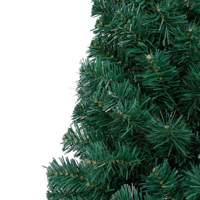 vidaXL Albero Natale Metà Preilluminato con Supporto Verde 180 cm PVC