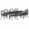 vidaXL Set da Pranzo per Giardino 9 pcs Nero polyrattan