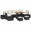 vidaXL Set Divano da Giardino 10 pz Nero polyrattan