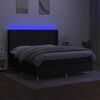 vidaXL Letto a Molle con Materasso e LED Nero 180x200cm in Tessuto